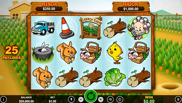 Run Rabbit Run base game screenshot showing reels and features