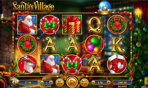 Santas Village base game screenshot showing reels and features