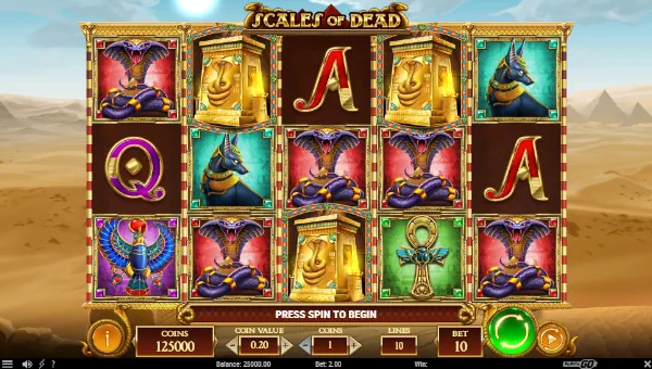 Scales of Dead base game screenshot showing reels and features