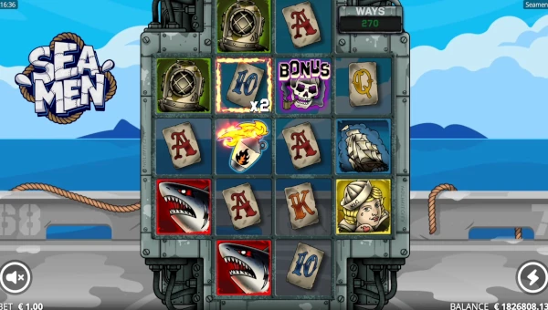 Seamen base game screenshot showing reels and features