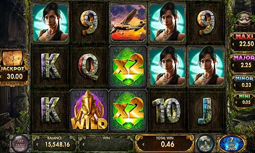 Secrets of the Temple base game screenshot showing reels and features