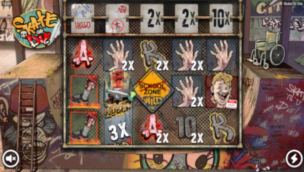 Skate or Die base game screenshot showing reels and features