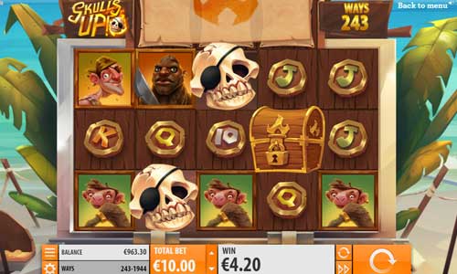 Skulls UP base game screenshot showing reels and features