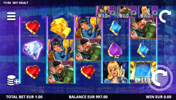 Sky Vault base game screenshot showing reels and features