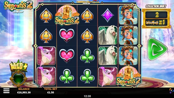 Skylantis 2 Wild Fight base game screenshot showing reels and features
