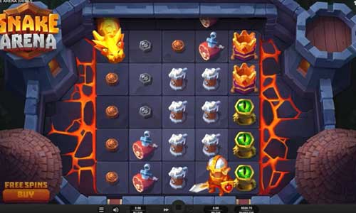 Snake Arena base game screenshot showing reels and features