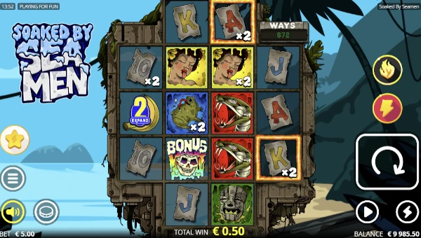 Soaked By Seamen base game screenshot showing reels and features
