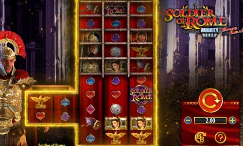 Soldier of Rome base game screenshot showing reels and features