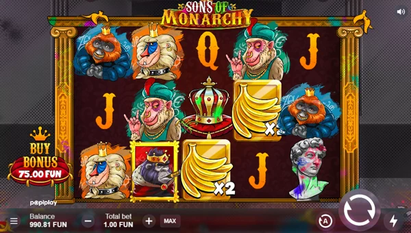 Sons of Monarchy base game screenshot showing reels and features