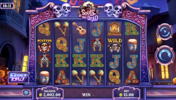 Souls of the Dead base game screenshot showing reels and features