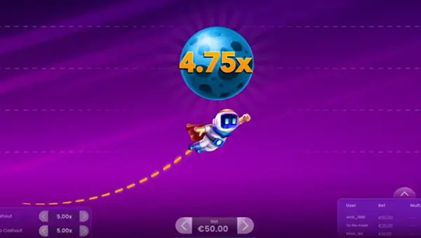 Spaceman base game screenshot showing reels and features