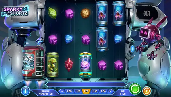 Sparky and Shortz base game screenshot showing reels and features