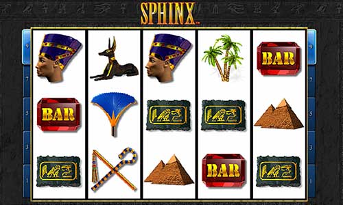Sphinx base game screenshot showing reels and features