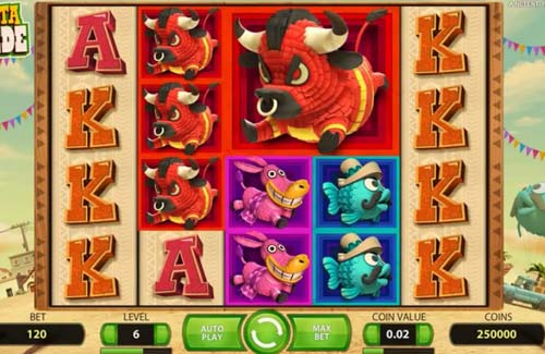 Spinata Grande base game screenshot showing reels and features