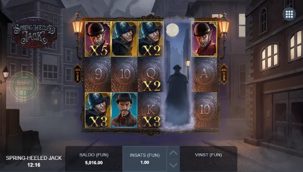 Spring Heeled Jack base game screenshot showing reels and features