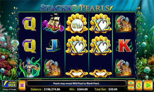 Stacks of Pearls base game screenshot showing reels and features