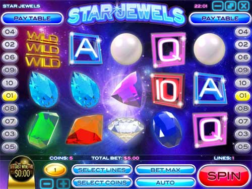 Star Jewels Slot Base Game Star Jewels base game screenshot showing reels and features