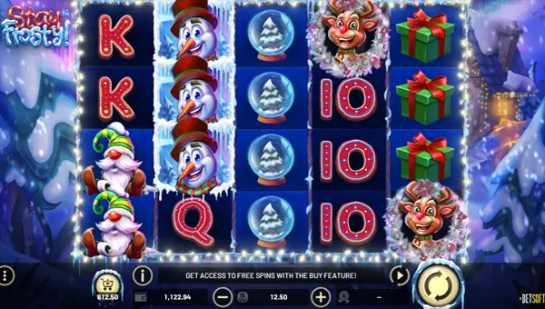 Stay Frosty base game screenshot showing reels and features