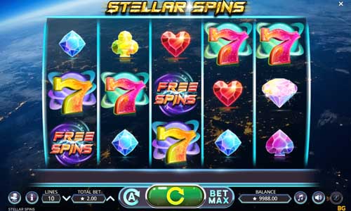 Stellar Spins base game screenshot showing reels and features