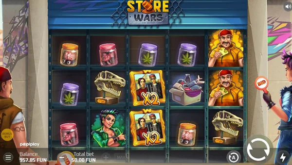 Store Wars base game screenshot showing reels and features