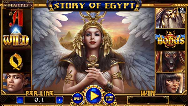 Story of Egypt base game screenshot showing reels and features