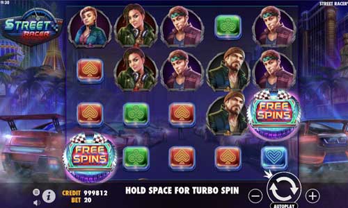 Street Racer base game screenshot showing reels and features