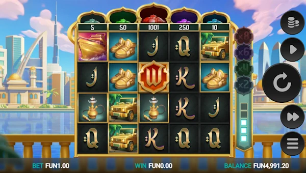 Sultan Spins base game screenshot showing reels and features