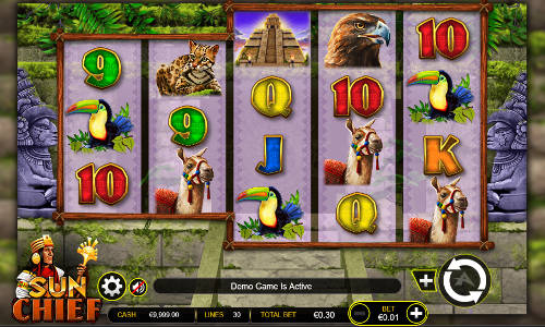 Sun Chief base game screenshot showing reels and features