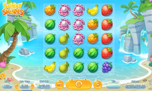 Sunny Shores base game screenshot showing reels and features