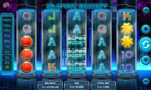 Super Boost base game screenshot showing reels and features