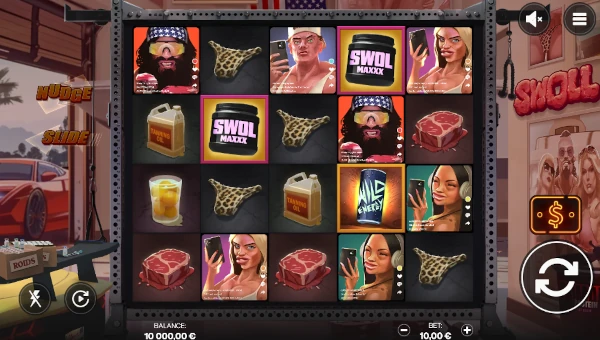 Base Game Screenshot of Swoll Slot by Shady Lady