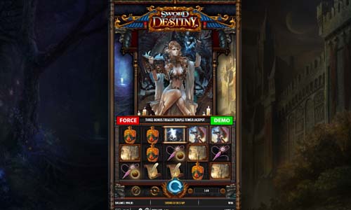 Sword of Destiny Slot Base Game Sword of Destiny base game screenshot showing reels and features