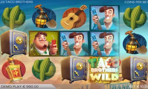 Taco Brothers base game screenshot showing reels and features
