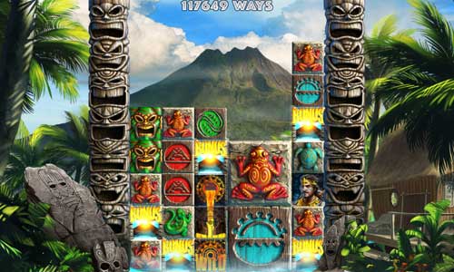 Tahiti Gold base game screenshot showing reels and features