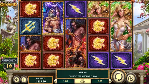 Take Olympus base game screenshot showing reels and features