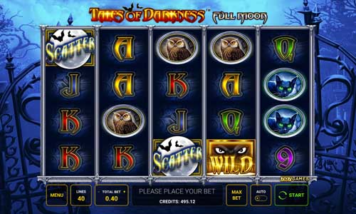 Tales of Darkness Full Moon base game screenshot showing reels and features