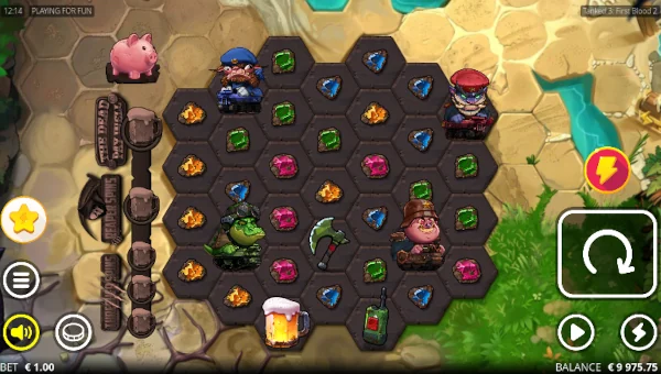 Tanked 3 First Blood 2 base game screenshot showing reels and features