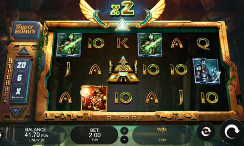 Temple of Heroes base game screenshot showing reels and features