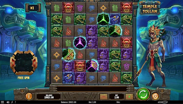 Temple of Tollan base game screenshot showing reels and features
