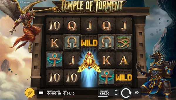 Temple of Torment base game screenshot showing reels and features