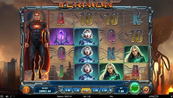 Ternion base game screenshot showing reels and features
