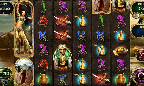 The Adventures of Ali Baba base game screenshot showing reels and features