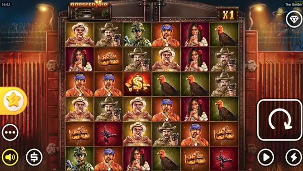 The Border base game screenshot showing reels and features