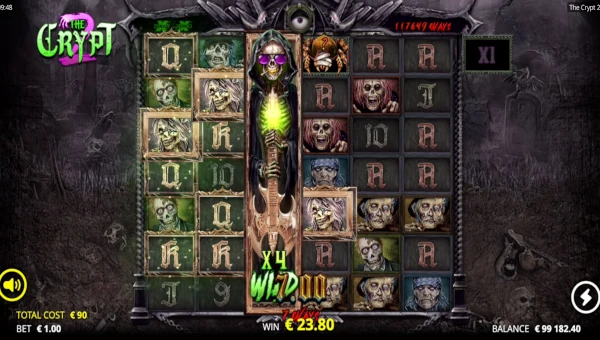 The Crypt 2 base game screenshot showing reels and features