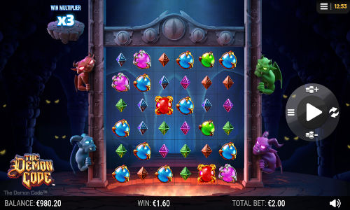 The Demon Code base game screenshot showing reels and features