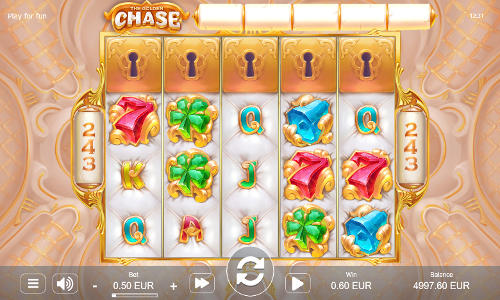 The Golden Chase base game screenshot showing reels and features