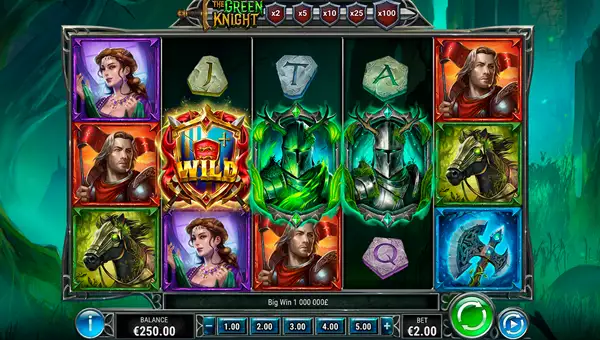 The Green Knight base game screenshot showing reels and features