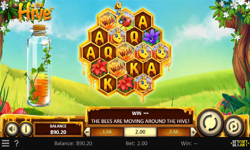 The Hive base game screenshot showing reels and features