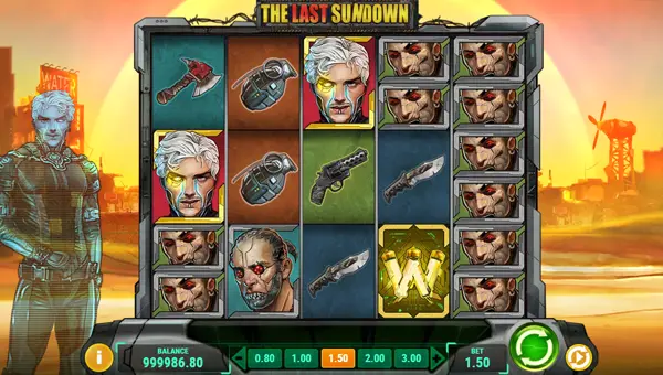 The Last Sundown base game screenshot showing reels and features