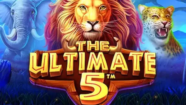 The Ultimate 5 base game screenshot showing reels and features